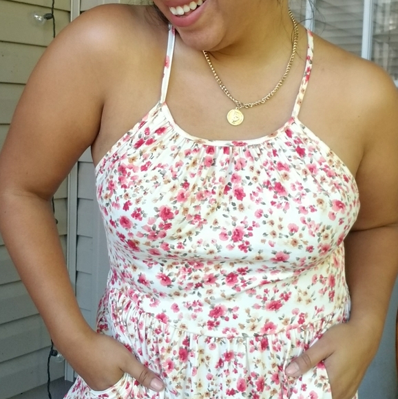 TWIRLING IN FLORALS OFFWHITE CREAM FLORAL DRESS - Picture 5 of 16